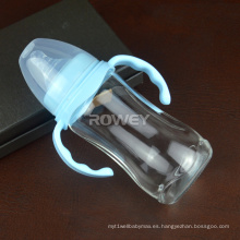 Botella de consumición de la leche del bebé de cristal material seguro libre promocional pequeña de Bpa